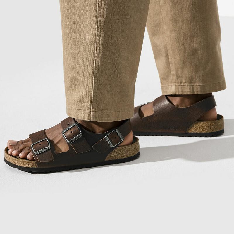 Birkenstock Læder Milano Herre Brune | DK 227ZUT